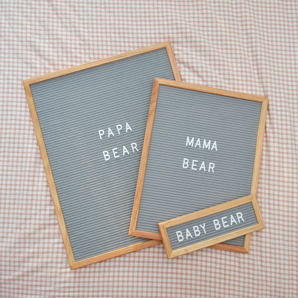 Abbrev: 10" x 3.5", Gray | 150 Character White Letter Set Included