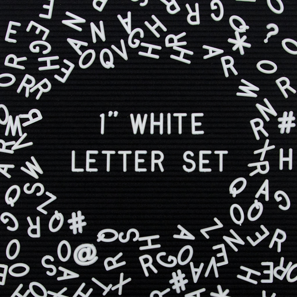1" LETTER SET, 348-PIECE WHITE
