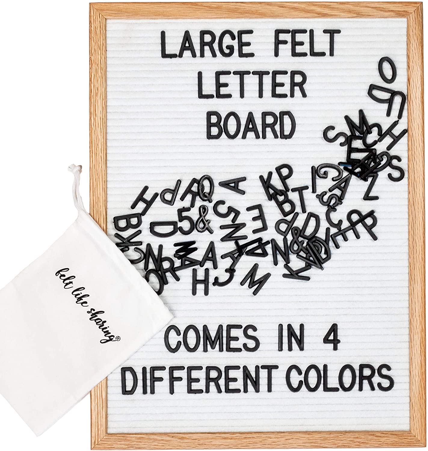 Chatter: 12 x 16, White  348 Character Black Letter Set Included - Felt  Like Sharing
